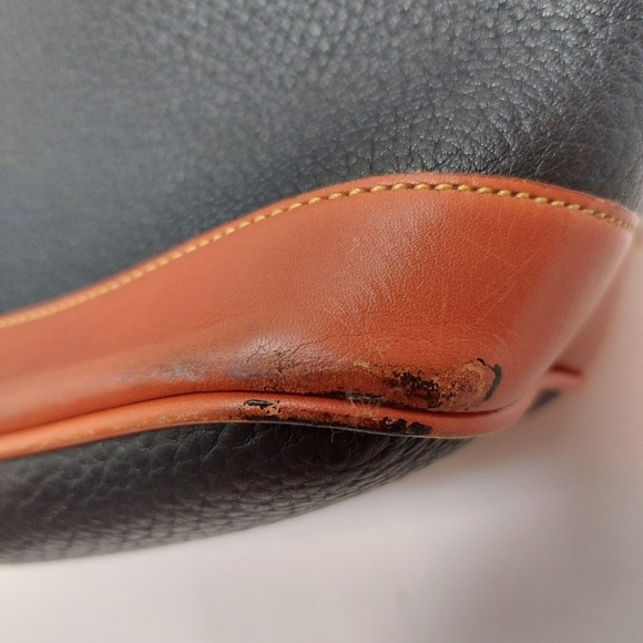 Dooney and Bourke Navy Tassel Leather Drawstring Purse - Picture 8 of 16